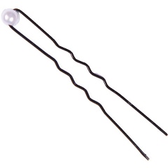 Изображение товара Шпильки для волос Eurostil черные, с белым жемчугом, 12 шт