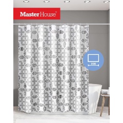 Изображение товара Штора для ванной Master House Геометрия 60527 водонепроницаемая 200х180 см
