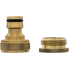 Изображение товара Штуцер для шланга QUATTRO ELEMENTI внутр. резьба 1/2" и 3/4" - БРС папа, латунь