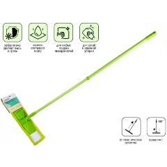 Изображение товара Швабра для пола PERFECTO LINEA с насадкой из микрофибры Solid, зеленая (43-492023)