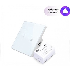 Изображение товара Умный беспроводной выключатель Sibling Powerlite-M2 (Белый) (2 клавиша)