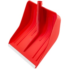 Изображение товара Лопата для уборки снега СИБРТЕХ, красная, пластиковая, 420х425 мм, без черенка, 61617