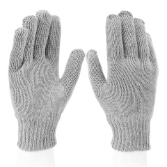 Изображение товара Перчатки СИБРТЕХ трикотажные, акрил, двойные, серая туча, двойная манжета, 68682