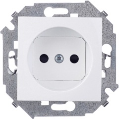 Изображение товара Розетка Simon 1-м СП Simon 15 16А IP20 250В без заземл. защ. шторки винт. клеммы бел. 1591444-030