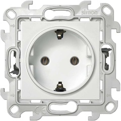 Изображение товара Розетка Simon 1-м СП Simon 24 Push&Go 16А IP20 2P+E без защ. шторок механизм белый, 2420434-030