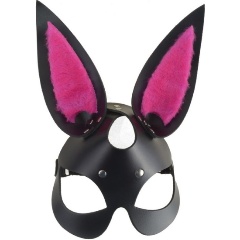 Изображение товара Маска SITABELLA Черная Зайка с розовыми меховыми вставками