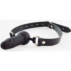 Изображение товара Кляп-шар SITABELLA Черный с фаллосом на регулируемых ремешках