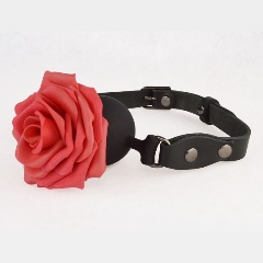 Изображение товара Кляп-шар SITABELLA Черный с розой