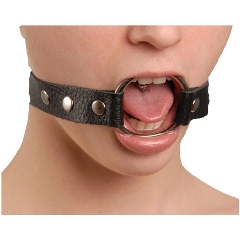 Изображение товара Кляп-кольцо SITABELLA на черных кожаных ремешках