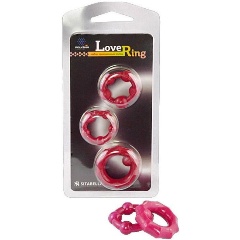 Изображение товара Набор SITABELLA из 3 малиновых рельефных эрекционных колец