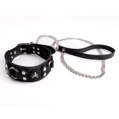 Изображение товара Ошейник SITABELLA Веселый Роджер из натуральной кожи для собак, регулируемый