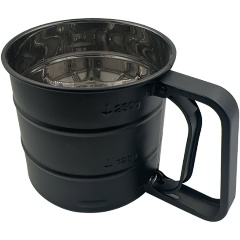 Изображение товара Сито-кружка Mallony Fornata для просеивания муки, 10,5х9,5 см, черный (108287)