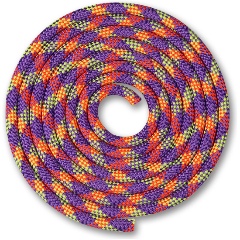 Изображение товара Гимнастическая скакалка INDIGO SM-360-VCL утяжеленная 3м шнур фиол-кораллов-лимонный