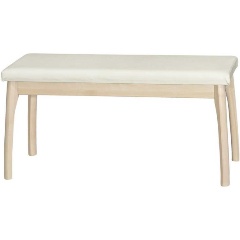 Изображение товара Скамья для прихожей Мебелик Мягкая экокожа крем, каркас лак