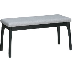 Изображение товара Скамья для прихожей Мебелик Мягкая ткань серый, каркас венге