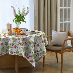 Изображение товара Скатерть Самойловский Текстиль белый/зеленый 144х144 790341