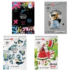 Изображение товара Скетчбук BRAUBERG ART CLASSIC с белой бумагой 160 г/м2, 40 л.
