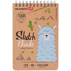 Изображение товара Скетчбук крафт-бумага 80 г/м2 165х240 мм 120 л BRAUBERG ART DEBUT