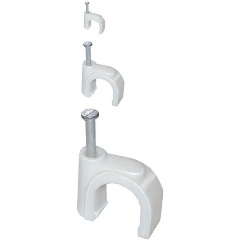 Изображение товара Скоба крепежная IEK круглая 9мм пластик. (уп.100шт), USK11-09-100