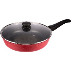 Изображение товара Алюминиевая сковорода Werner Letizia 26 см с мраморным покрытием и стеклянной крышкой