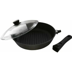 Изображение товара Сковорода-гриль Камская посуда со съемной ручкой, с крышкой 280*60 см (гс8062)