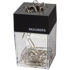 Изображение товара Скрепочница магнитная BRAUBERG с 30 скрепками, прозрачный корпус, 225189