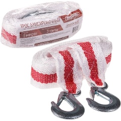 Изображение товара Трос ленточный SKYWAY 3т 5м 2 крюка в пакете, S03101012