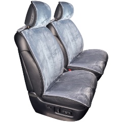 Изображение товара Накидка сиденья меховая искусственная мутон SKYWAY ARCTIC Серый Гладкая, 2 предмета