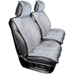 Изображение товара Меховые накидки на сиденья SKYWAY ARCTIC Серый Соты 5 предметов зимний комплект