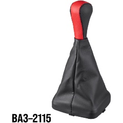 Изображение товара Ручка КПП SKYWAY кожа иск. для ВАЗ 2115 с чехлом Красная