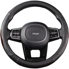 Изображение товара Оплетка SKYWAY Luxury-4 M Черно/Коричневая экокожа