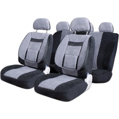 Изображение товара Чехлы сиденья SKYWAY Protect Plus- 1 велюр/сетка 11 предм. черно/серый
