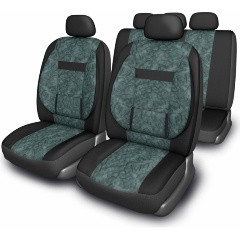 Изображение товара Чехлы сиденья SKYWAY Protect Plus- 1 жаккард 11 предм. черно/бирюзово-серый
