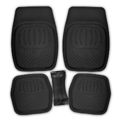 Изображение товара Коврик салона SKYWAY Rain-2 5пр. Ванночка Полиуретановый Черный (п:69*48см,с:26*60см,з:48*48см)