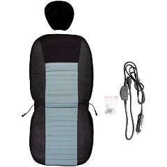 Изображение товара Чехол сиденья с подогревом полиэстер SKYWAY с терморегулятором (2 режима) Черно\Серый 12V 116х56см 2,5А-3А (2 шнура: справа, слева)