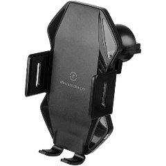 Изображение товара Держатель телефона магнитный на дефлектор с беспроводной зарядкой SKYWAY T2 USB-A/QC3.0