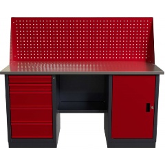 Изображение товара Слесарный двухтумбовый верстак IRONMEBEL worky wk-5/wk-0 1600 с экраном M-IM00188K