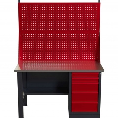 Изображение товара Слесарный однотумбовый верстак IRONMEBEL worky wk-5 1400 с двойным экраном M-IM00133K