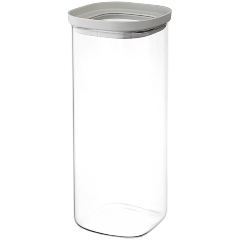 Изображение товара Банка Smart Solutions для хранения, стеклянная, с крышкой, 2 л, светло-серая (SS0000235)