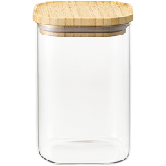 Изображение товара Банка для хранения Smart Solutions Glass Bamboo квадратная, 1,1 л (SS0000160)