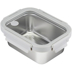 Изображение товара Ланч-бокс стальной со стеклянной крышкой SMART SOLUTIONS 800 мл серый