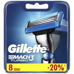Изображение товара Сменные кассеты для бритья GILLETTE Mach3 Turbo, 8 шт