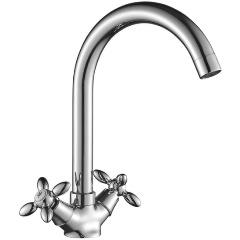 Изображение товара Смеситель DECOROOM DR53028 двуручный для кухни с высоким повортным изливом