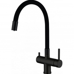 Изображение товара Смеситель для кухни 35к G4398-36 GAPPO гибкий излив, с вых. для питьевого фильтра, черный