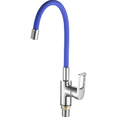 Изображение товара Смеситель для кухни FASHUN с гибким изливом A4253+B01 хром синий