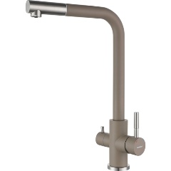 Изображение товара Смеситель для кухни GRANFEST QUARZ Г-обр. с краном питьевой воды D-35мм черный арт. GF-Z-5421