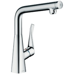 Изображение товара Смеситель для кухни Hansgrohe Metris Select 14883000 с поворотом излива