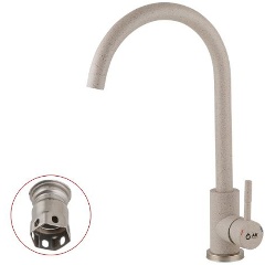 Изображение товара Смеситель для кухни (SUS 304) D35 AVZAR4-A304SN песочный AV Engineering (Поворотный излив, длина 18 см, высота 25 см) (AVZAR4-A304SN-733)