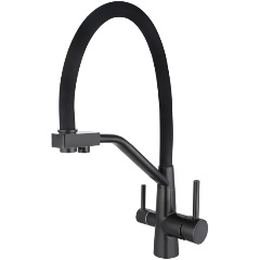 Изображение товара Смеситель для кухни Viko V-5862 латунь черный рычажное управление поворотный излив