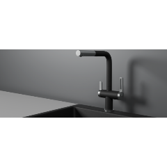 Изображение товара Смеситель для кухонной мойки Granula GR-8170 черный нержавеющая сталь